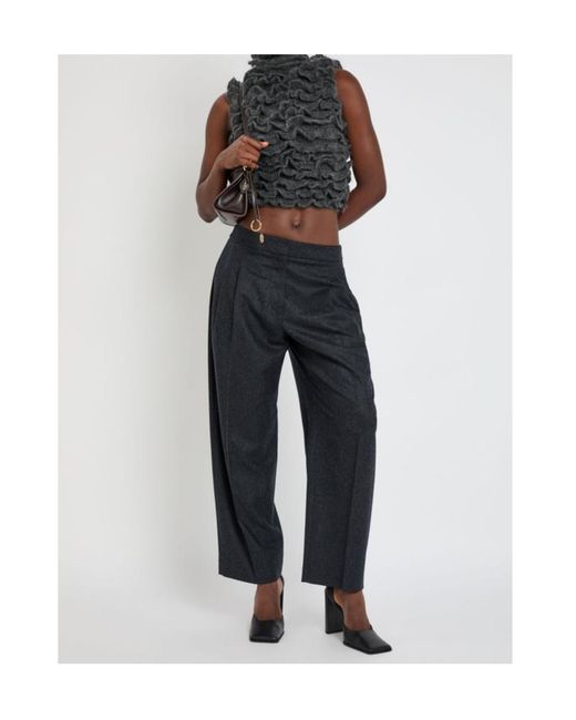 Alaïa Gray Ruffled Mohair-Blend Cropped Top