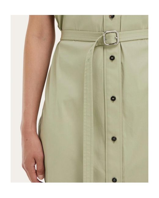 Ferragamo Green Ferragamo Poplin Shirt Dress