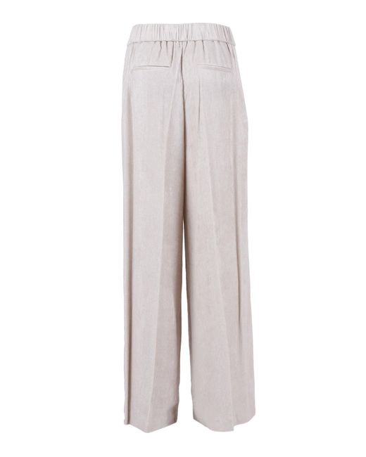 Peserico White Wide-Leg Trousers With Relaxed Silhouette