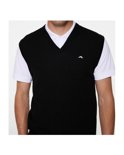 J.Lindeberg Black Liam Knitted Vest for men