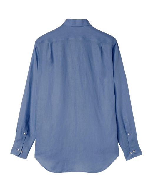 Loro Piana Blue André Long-Sleeved Shirt for men