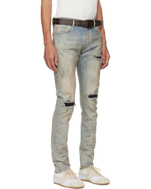 Amiri Gray Mx1 Skinny Distressed Jeans for men