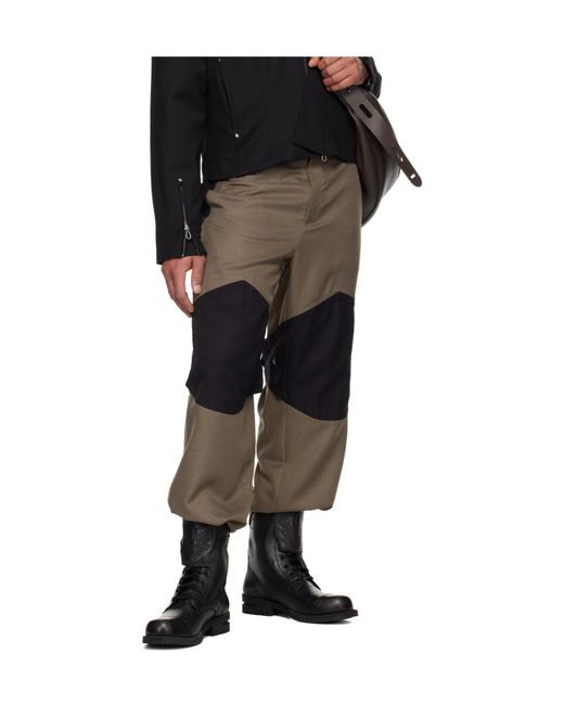 Kiko Kostadinov Brown Contrast Panel Pants for men