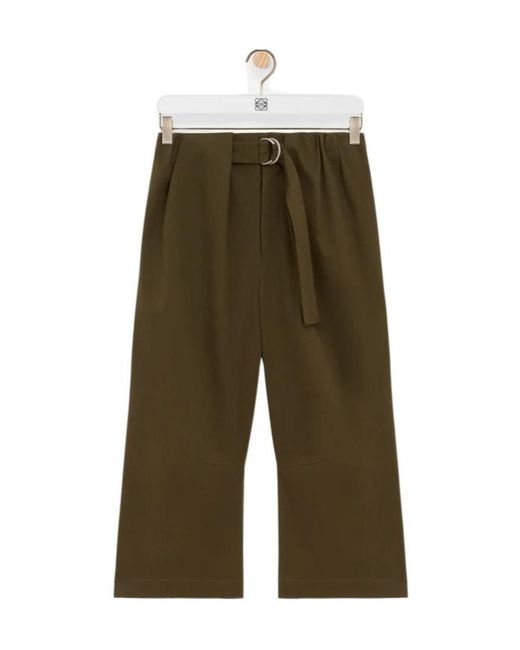 Loewe Green Cropped Belted Trousers