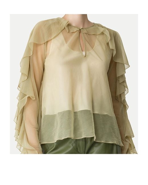 Forte_forte Natural Layered-Design Blouse