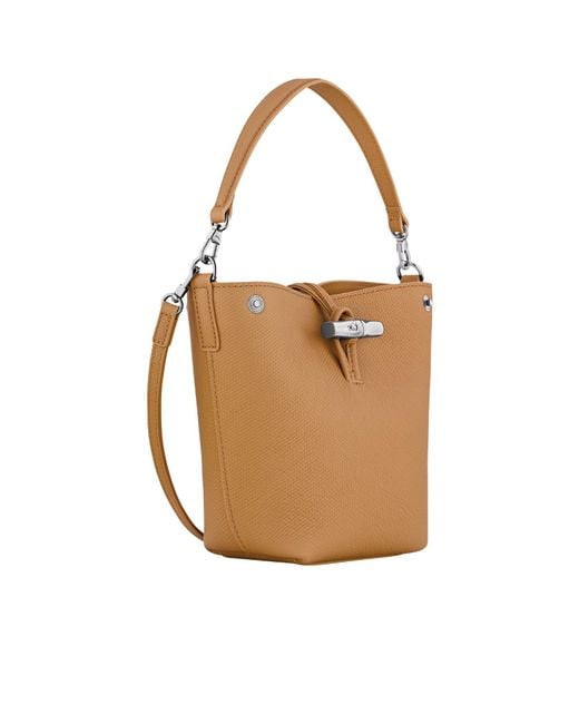 Longchamp White Le Roseau Xs Bucket Bag