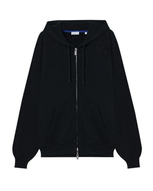 Burberry Black Embroidered-Logo Hoodie for men