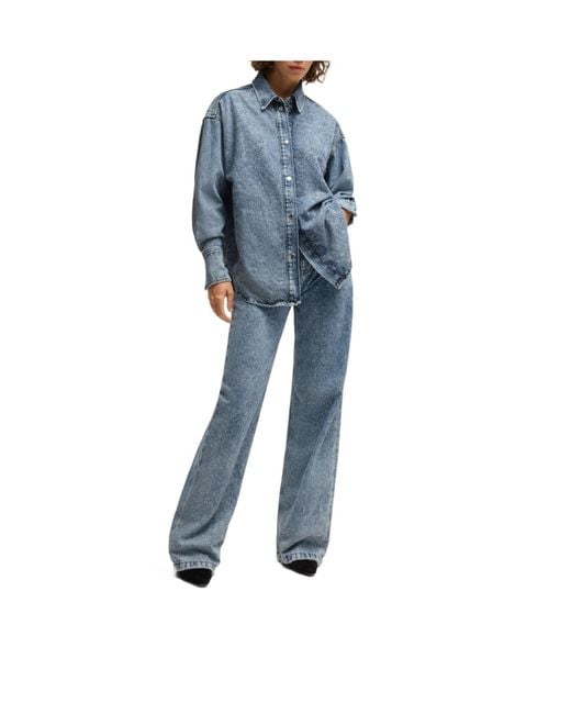 Boss Blue Pointcollar Denim Longsleeve Shirt