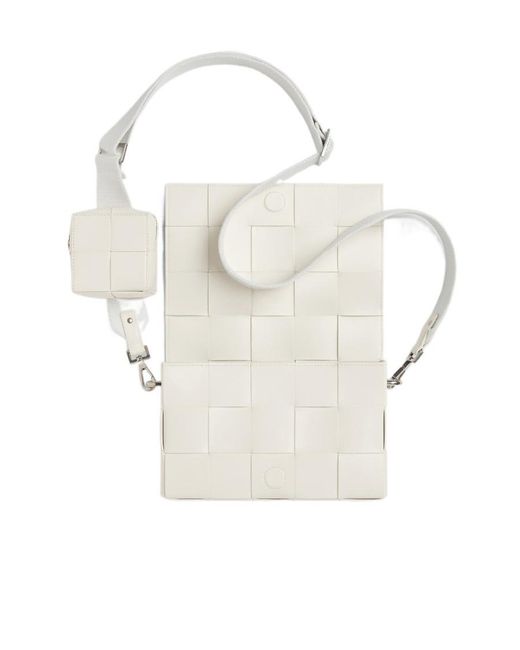 Bottega Veneta White Intrecciato Leather Shoulder Bag for men