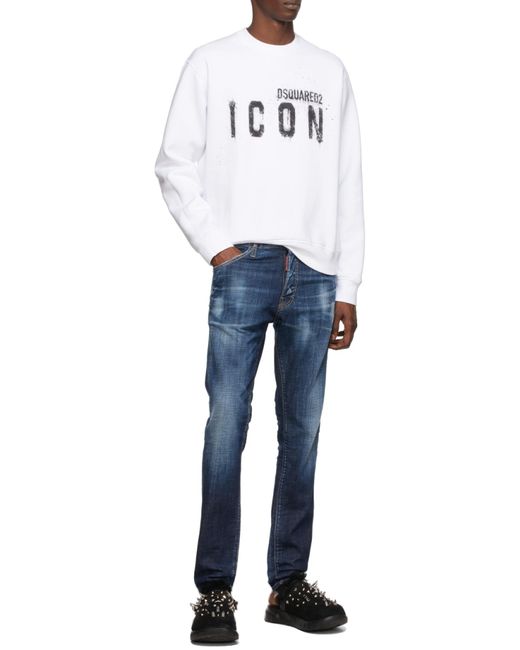 DSquared² Blue Faded Effect Skinny Jeans for men