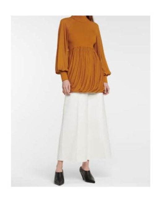 Proenza Schouler Orange Pleated Top