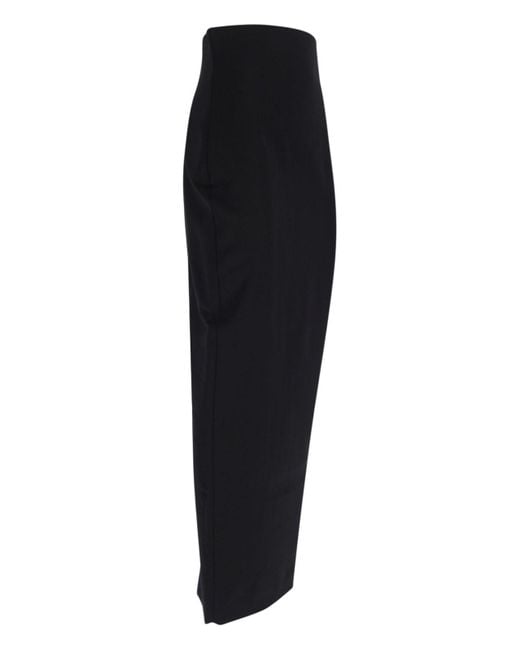 Rick Owens Black High-Waist Midi Skirt