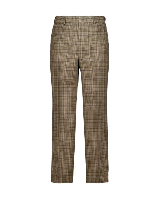 Auralee Gray Checked Casual Trousers for men