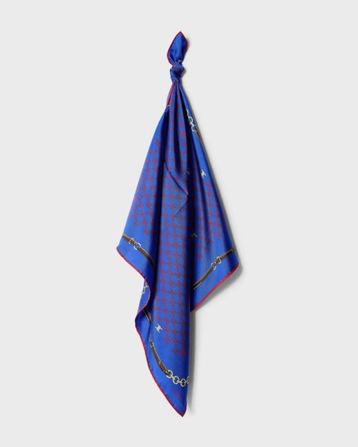 Céline Blue Patterned Silk Scarf