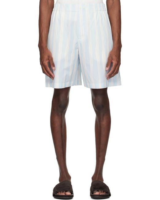 Jacquemus Blue The Caleçon Striped Shorts for men