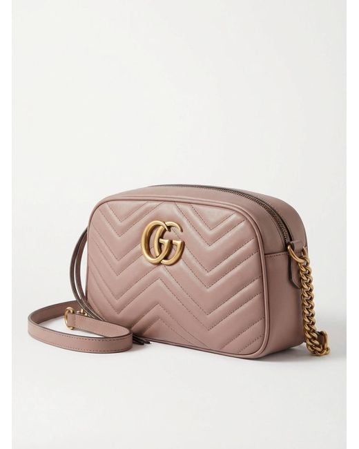 Gucci Brown Gg Marmont Leather Bag
