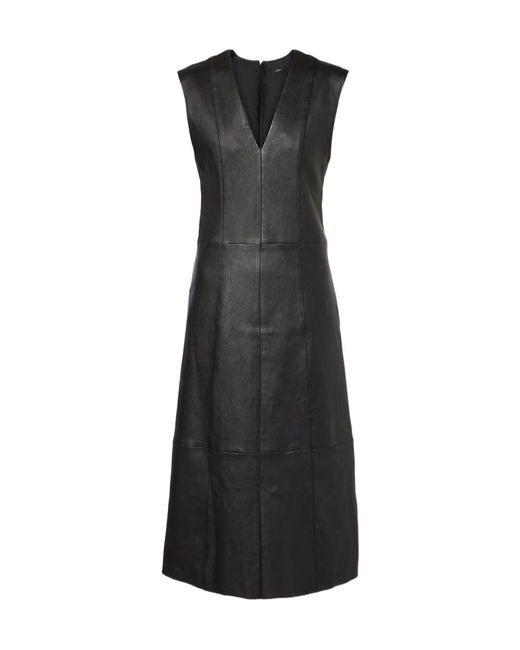 Joseph Black V-Neck Midi Dress