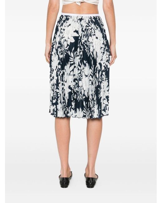 N°21 Multicolor Pleated Floral-Print Midi Skirt