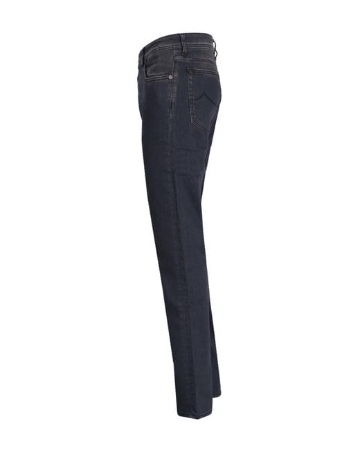 Jacob Cohen Blue Logo-Patch Jeans for men