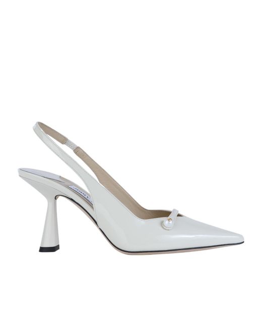 Jimmy Choo White Pointed High Heel Sandals
