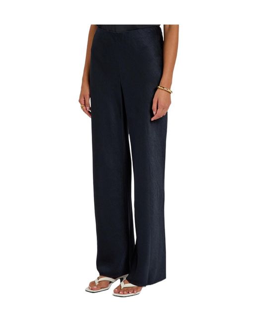 Vince Blue Colette Wide-Leg Satin Trousers