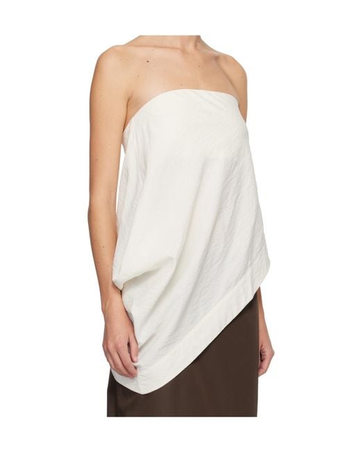 St. Agni White Strapless Top