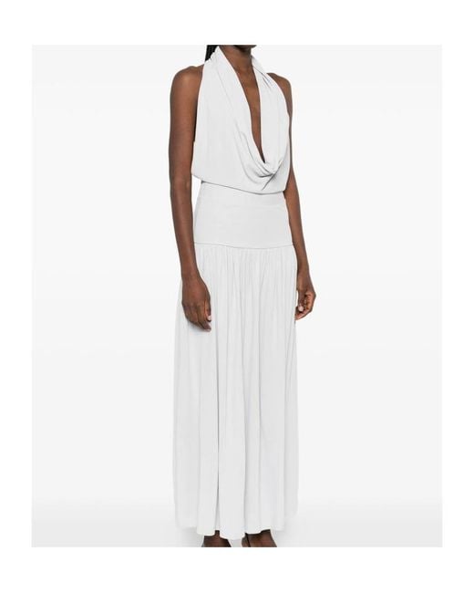 AYA MUSE White Spoe Pleated Midi Dress