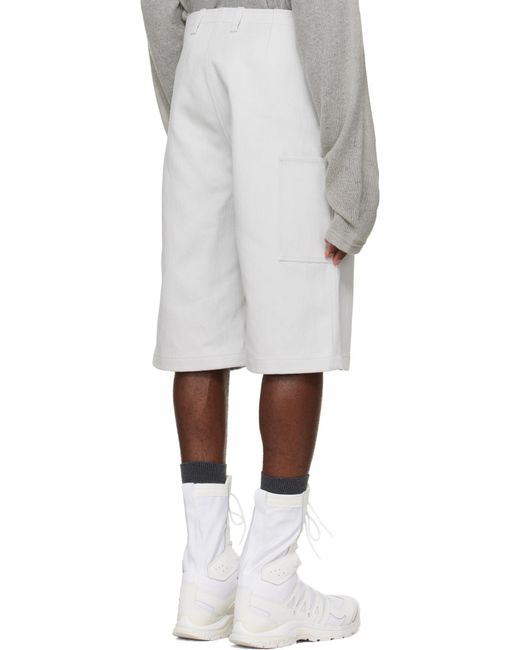 Rier White Belt Loop Shorts for men