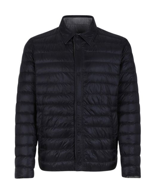 Herno Blue Quilted Shirt Down Jacket for men