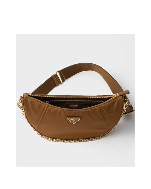 Prada Brown Re-Nylon Demi-Lune Shoulder Bag