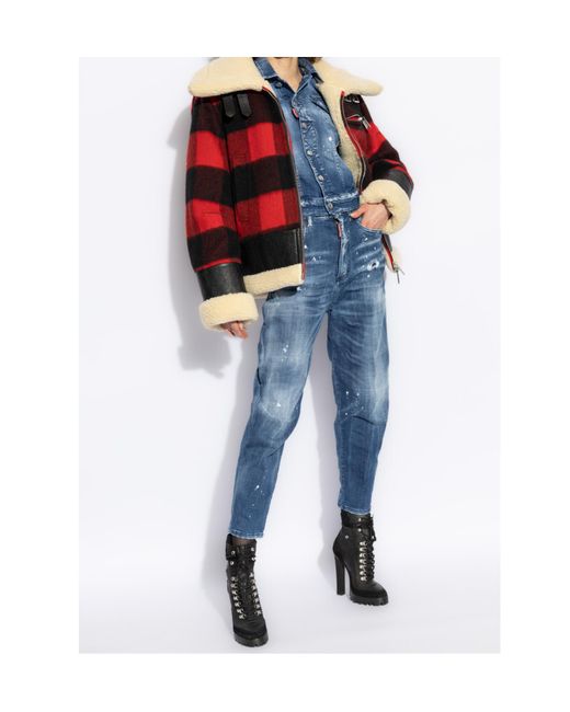 DSquared² Blue Distressed Denim Jacket