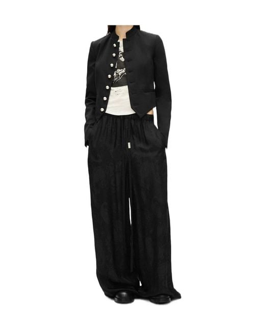 Ann Demeulemeester Black Bab Stand-Collar Button-Up Jacket