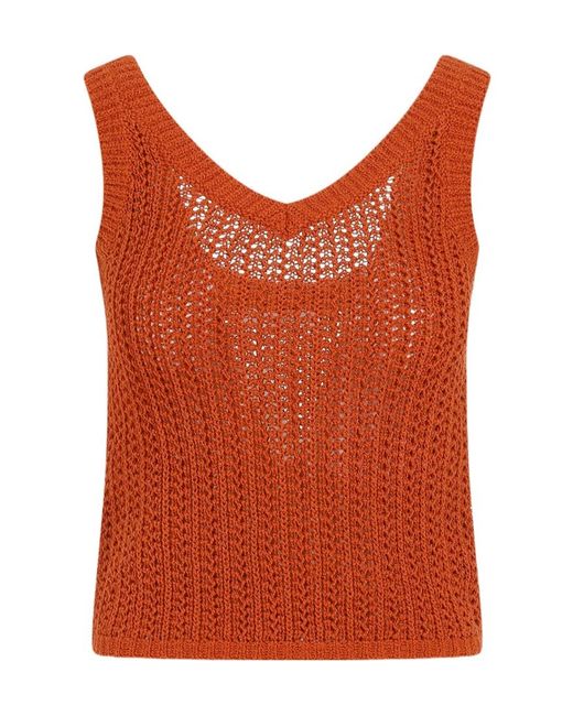 Max Mara Orange Arrigo Crochet Top