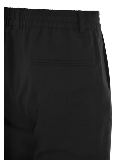 Peserico Black Drawstring Flannel Pants for men