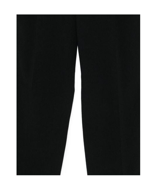 Emporio Armani Black Pleated Tapered Trousers