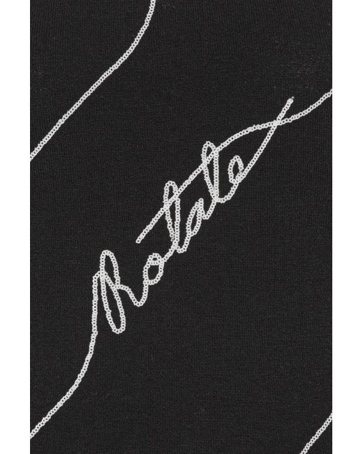 ROTATE BIRGER CHRISTENSEN Black Sequin Logo Mini Dress