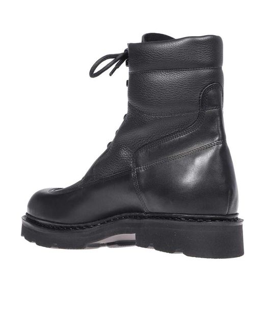 John Lobb Black Round Head Lace-Up Boots for men