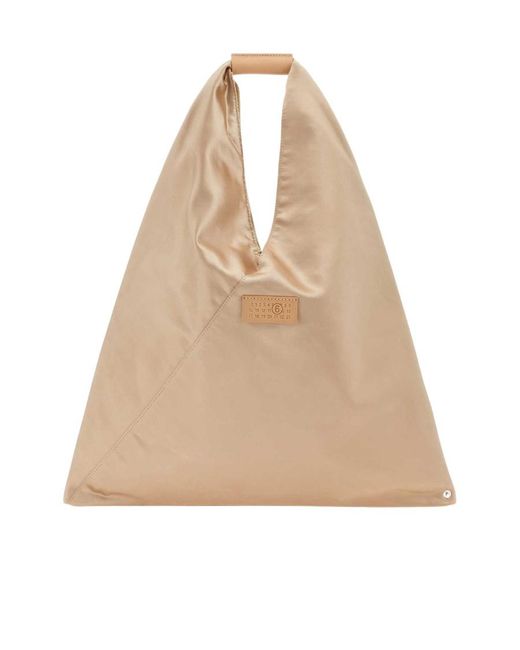 MM6 by Maison Margiela Natural Japanese Logo-Patch Tote Bag