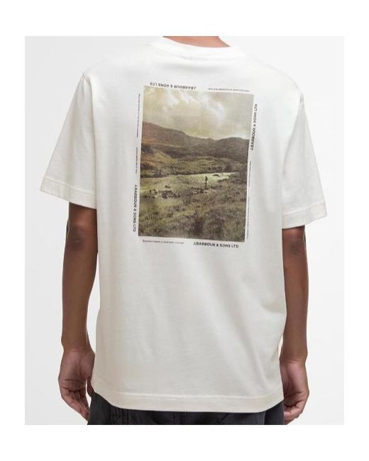 Barbour White Short-Sleeved T-Shirt for men