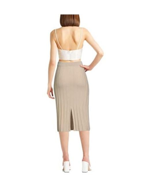 Max Mara Natural Lightweight Knit Midi Skirt