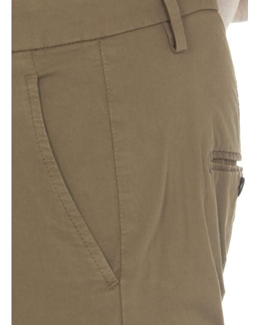 Dondup Green Mid-Rise Straight Leg Trousers for men