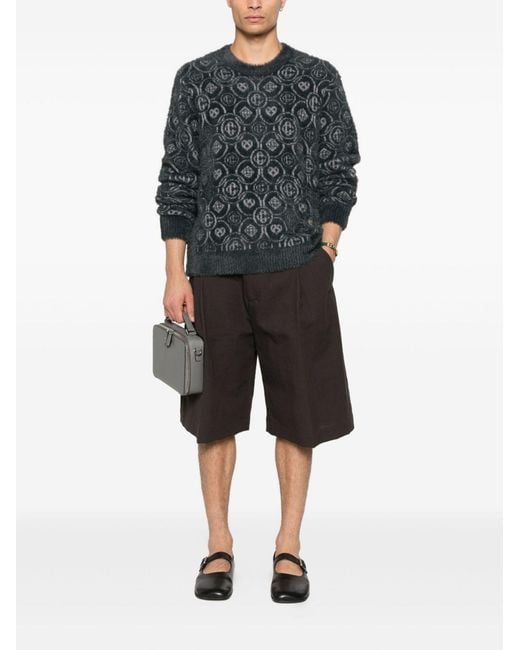 Casablanca Black Logo-Pattern Knitted Jumper for men