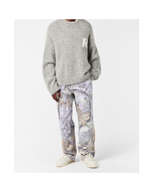 Represent Gray Patterned Cargo Pants for men