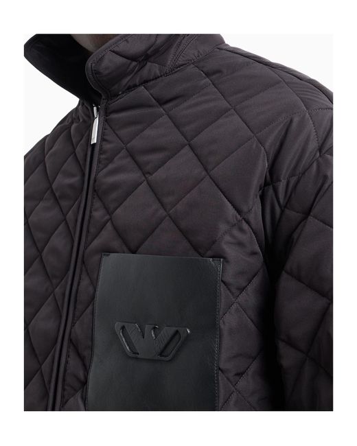 Emporio Armani Black Diamond Quilted Nylon Jacket for men