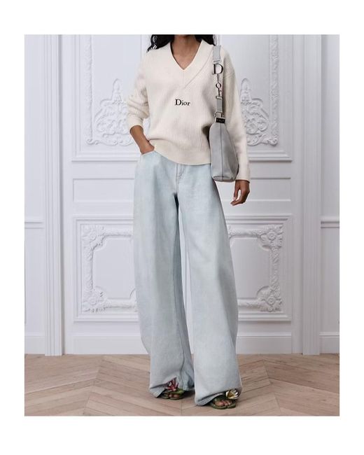Dior White Medium Ly Bag
