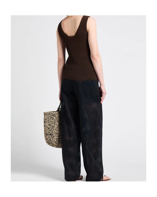 Max Mara Brown Knitted V-Neck Vest