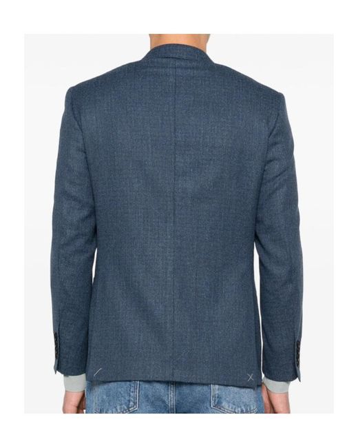 Canali Blue Long-Sleeved Suit Jacket for men