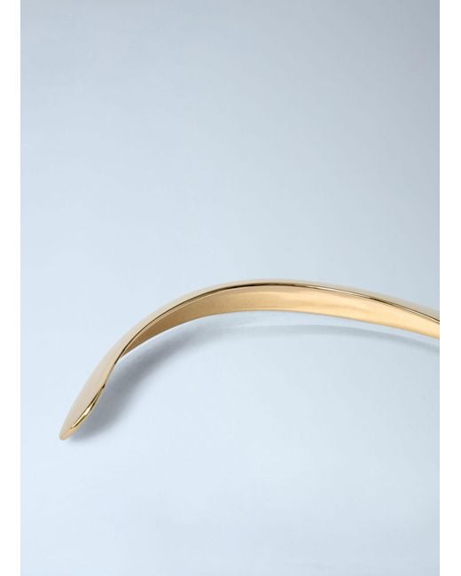 Saint Laurent Metallic Polished Open Cuff Bracelet