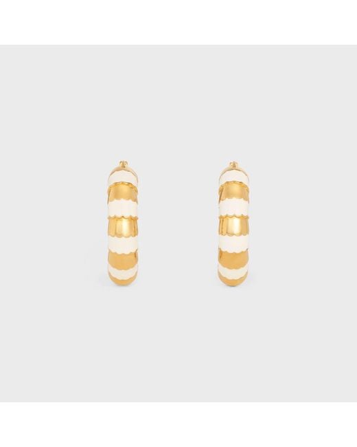 Céline Metallic Frosted Hoops