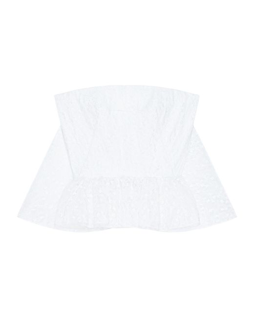 Givenchy White Bustier Cape Back Top